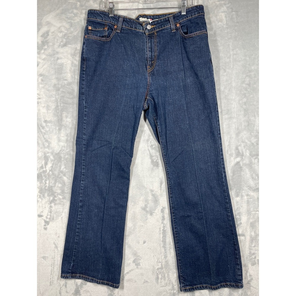 Levis 515 Bootcut Jeans Womens 18 M Dark Wash Blue Stretch Denim Mid Rise